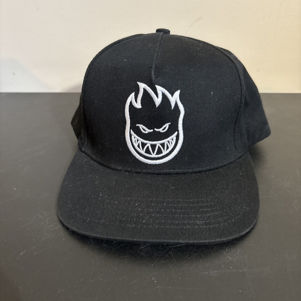 Spitfire Bighead Snapback Hat Cap Adjustable Black/White Solid Casual One Size